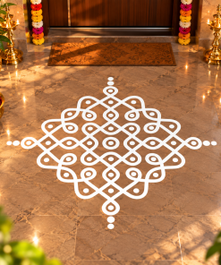 Puli Kolam vinyl floor sticker Design 02
