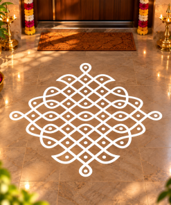 Puli Kolam vinyl floor sticker Design 04