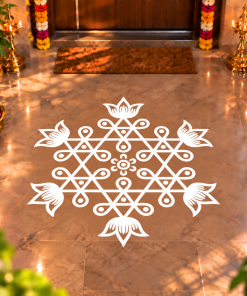 Puli Kolam vinyl floor sticker Design 05