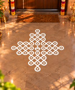 Puli Kolam vinyl floor sticker Design 06