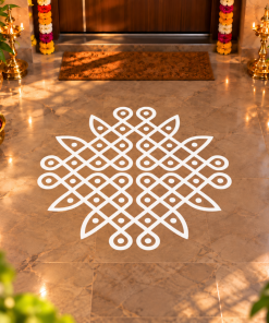 Puli Kolam vinyl floor sticker Design 07