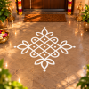 Puli Kolam vinyl floor sticker Design 08