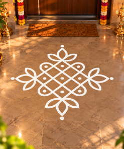 Puli Kolam vinyl floor sticker Design 08