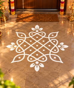 Puli Kolam vinyl floor sticker Design 09