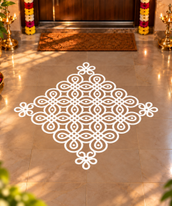 Puli Kolam vinyl floor sticker Design 10