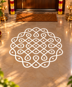 Puli Kolam vinyl floor sticker Design 11