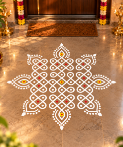 Puli Kolam vinyl floor sticker Design 12