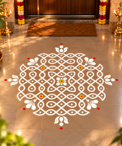 Puli Kolam vinyl floor sticker Design 13