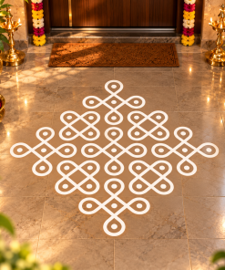 Puli Kolam vinyl floor sticker Design 14