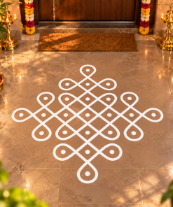Puli Kolam vinyl floor sticker Design 16