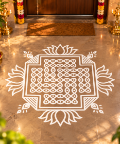Puli Kolam vinyl floor sticker Design 17