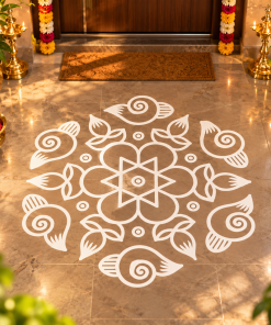 Puli Kolam vinyl floor sticker Design 18